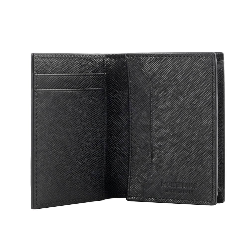 MONT BLANC Sartorial 匠心系列防刮牛皮對開卡片夾(黑色), , large