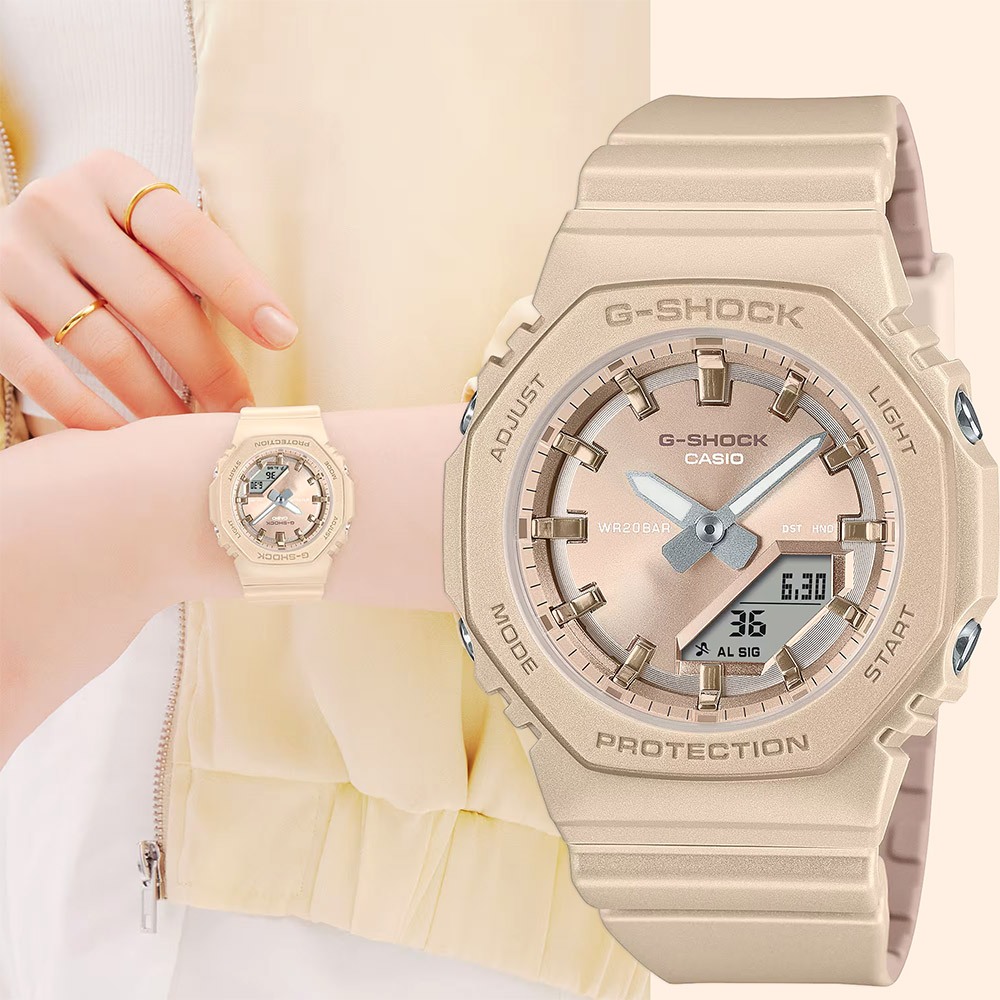 CASIO 卡西歐 G-SHOCK 珍珠光系列八角手錶 女錶 GMA-P2100ST-9A, , large