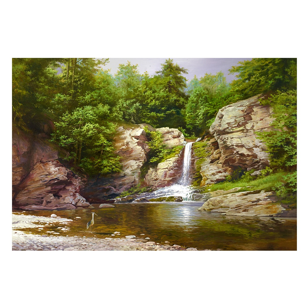 【御畫房】春水流 國家一級畫師手繪油畫60×90cm(VF-92), , large