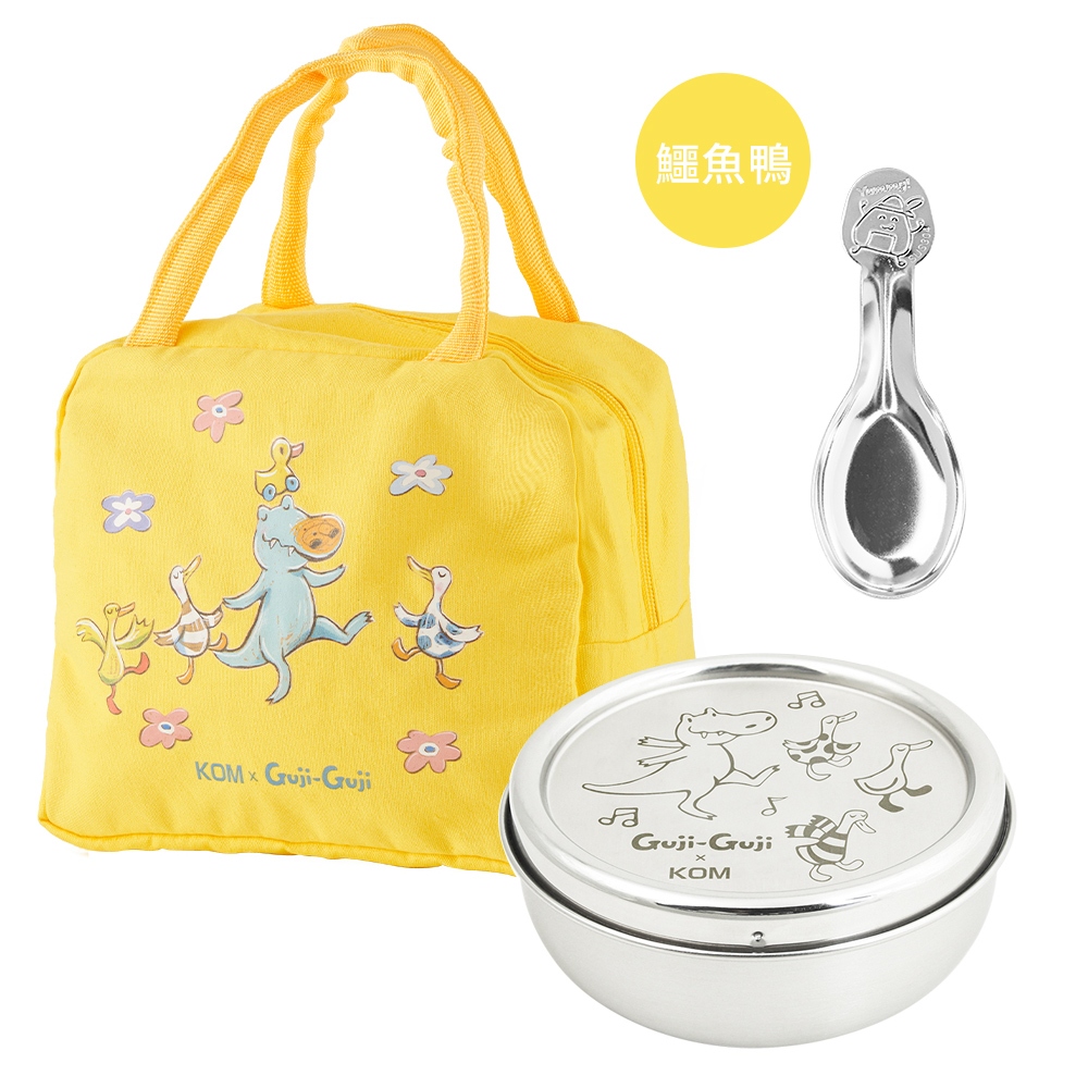 【KOM】信誼聯名 台灣製316幼兒園指定不鏽鋼兒童隔熱碗三入套組/附湯匙/附餐袋 多款任選, , large