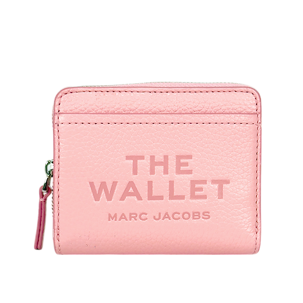 MARC JACOBS 壓印標誌對開暗釦二折迷你短夾/蝴蝶結粉, , large