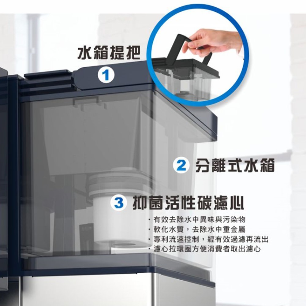 YENSUN Touch Control Stainless Steel Hot & Warm Water Dispenser YS-8301DWB, , large