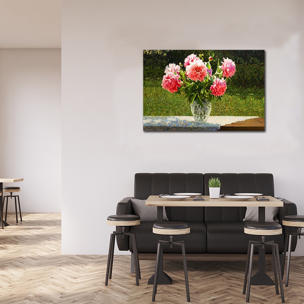 【御畫房】牡丹花 國家一級畫師手繪油畫60&times;90cm(VF-19), , large