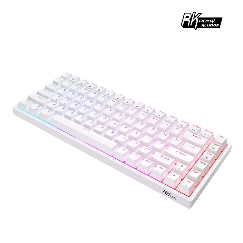 [樂維科技]RK84 75% 藍牙三模無線機械鍵盤 紅軸 RGB 白色, , large