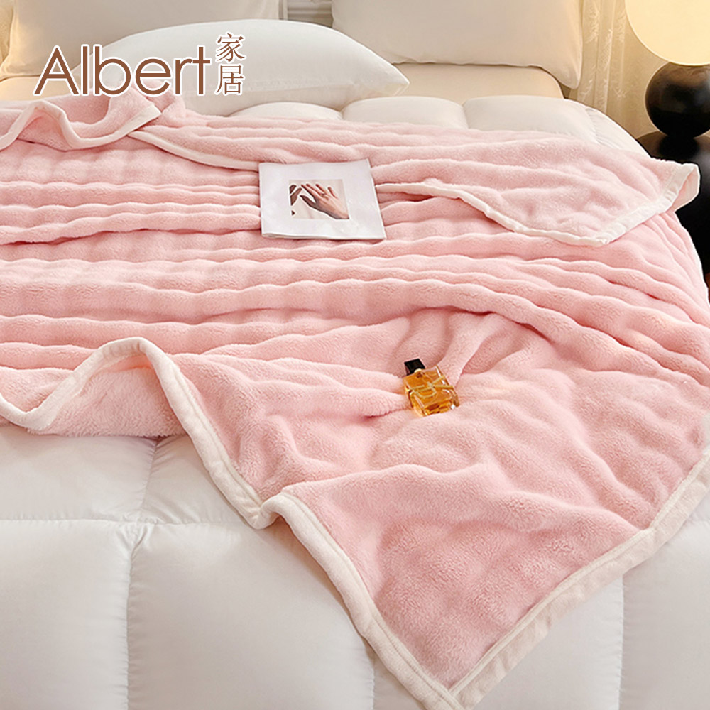 【Albert bedding】Rabbitblanket_PeachPink, , large