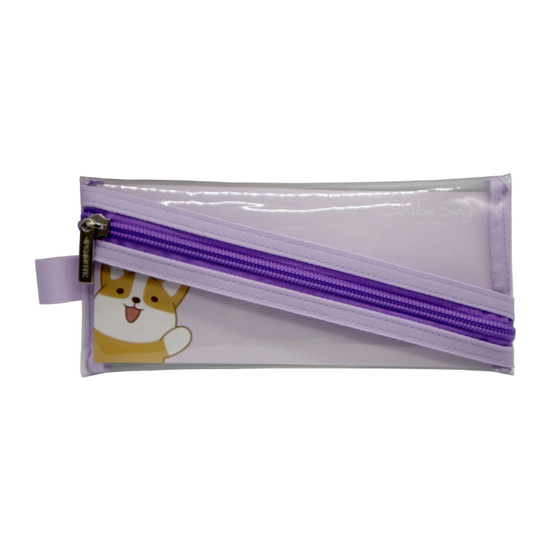 【PENROTE 筆樂】柴語錄環保無毒透明筆袋 紫