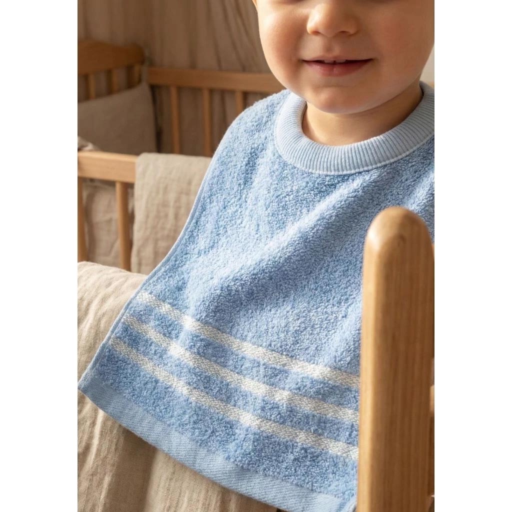[Kaimei Cotton Industry] 12 pieces in a set, random, excellent, MIT made in Taiwan, skin-friendly, soft, pure cotton, absorbent children's bibs, solid color stripes, , large