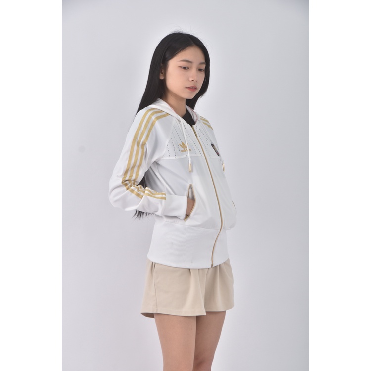 (S) adidas質感連帽白色外套二手衣, , large