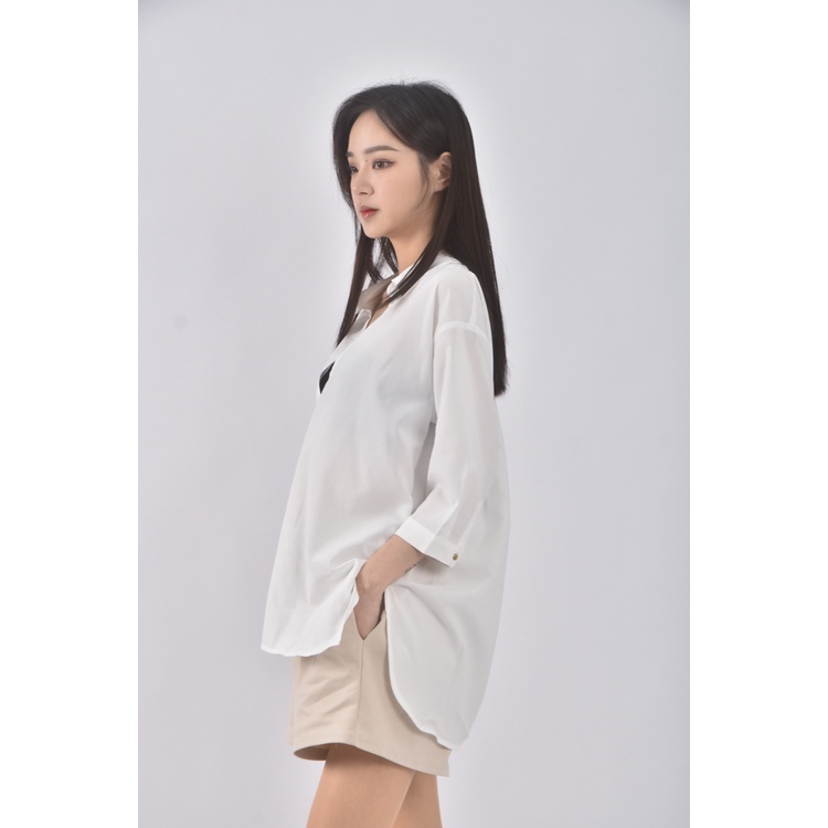 (L) vicky質感西裝白色襯衫上衣二手衣, , large