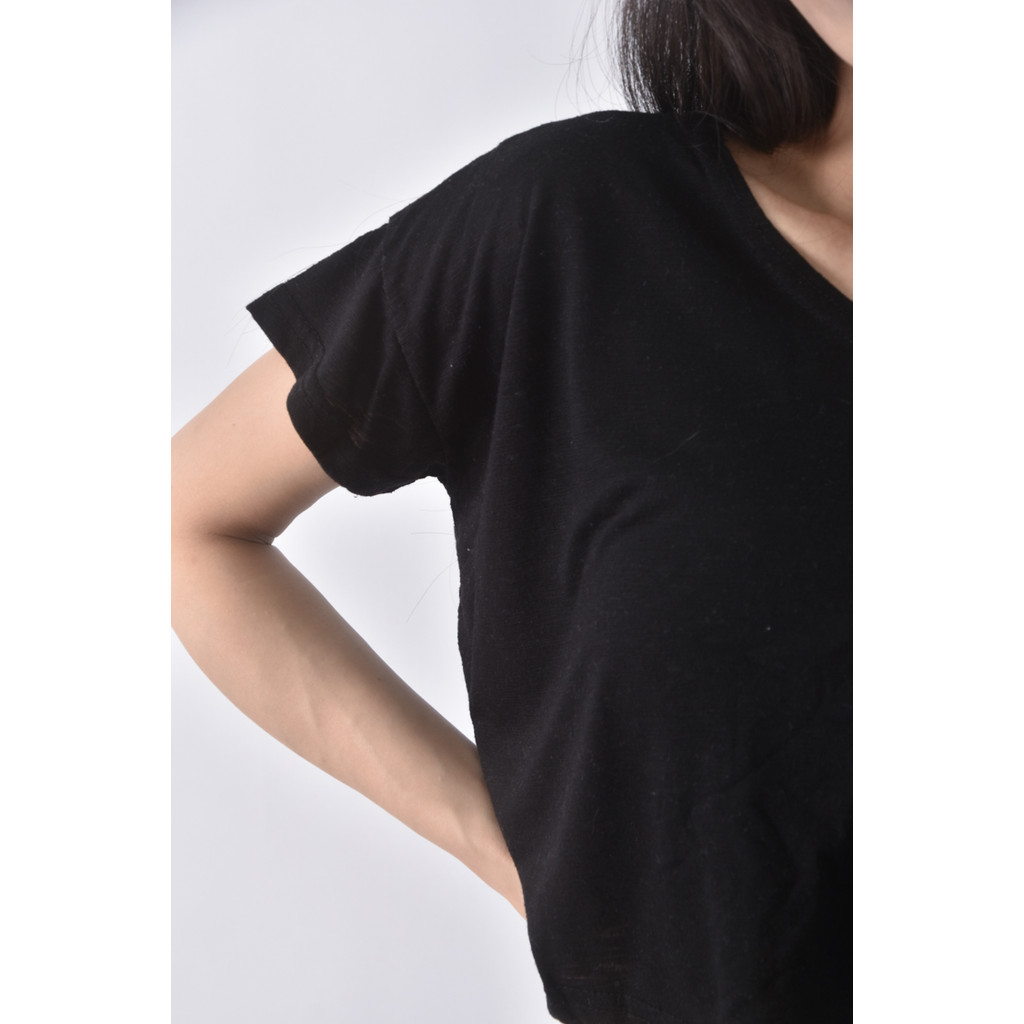 (XL) 棉質寬鬆黑色短袖上衣二手衣, , large