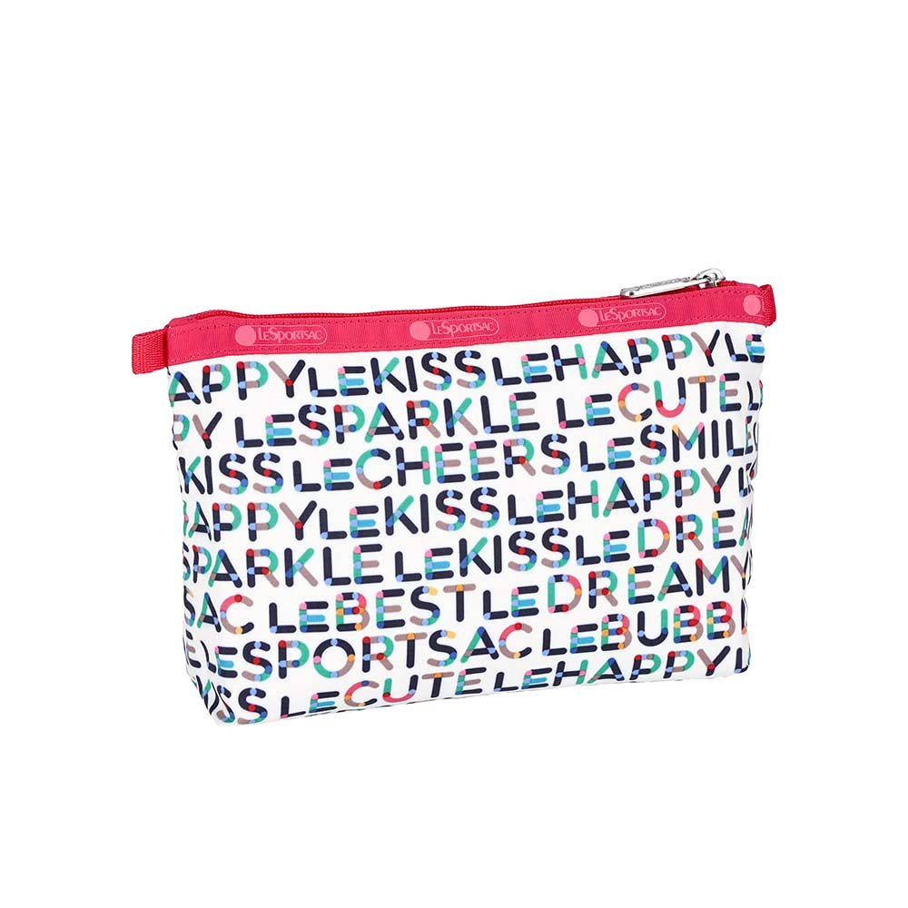LeSportsac Cosmetic Clutch 雙層拉鍊收納化妝包/ 趣味字母 Cosmetic Clutch 雙, , large