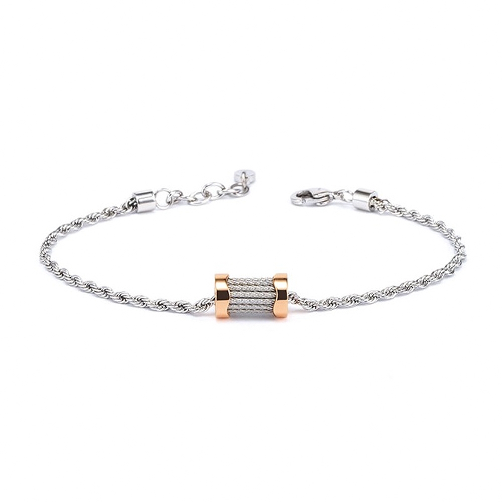 CHARRIOL 夏利豪 FOREVER WAVES CHARMS 鋼索手鍊 送禮推薦 06-102-1139-15