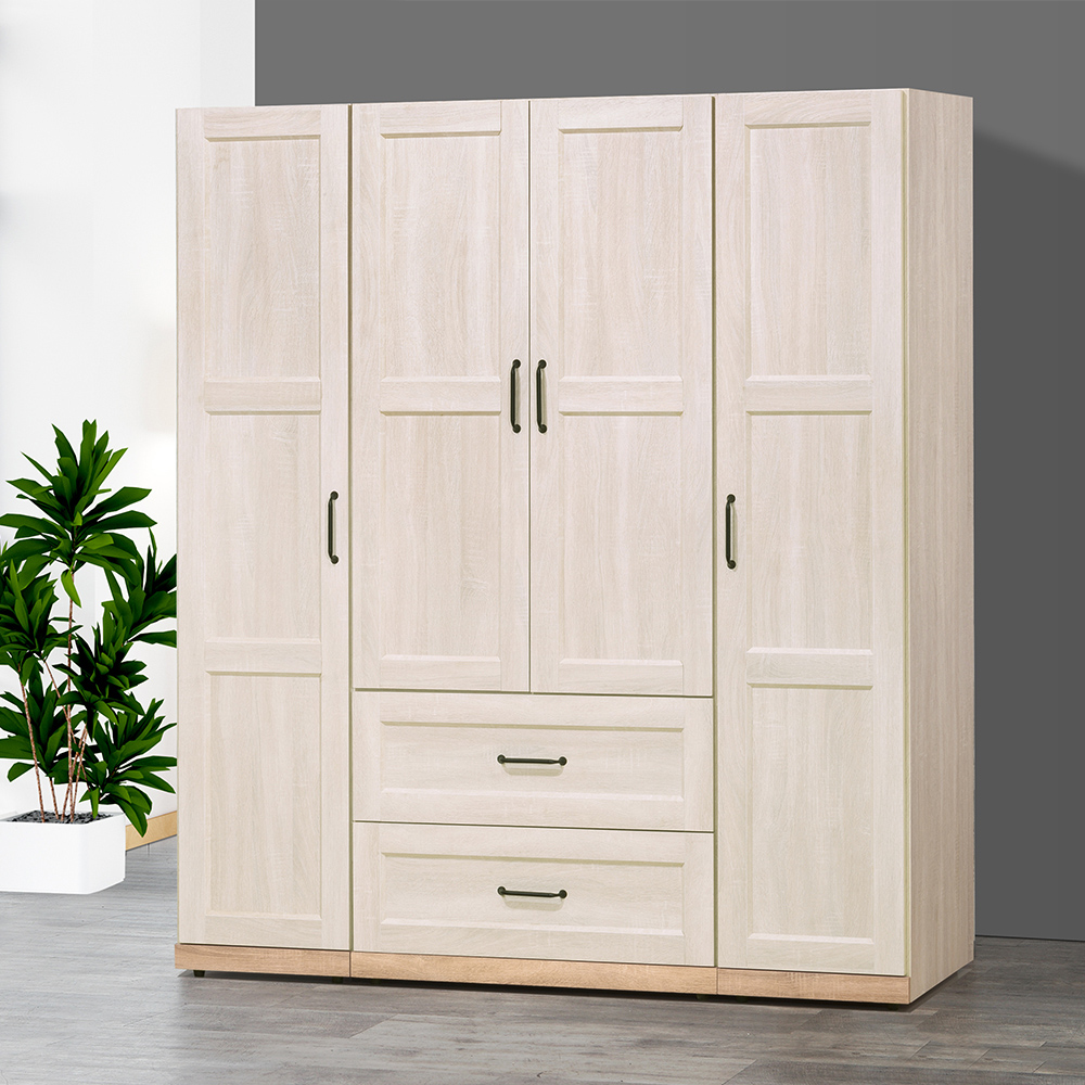 【唯熙傢俱】查理白橡色2.6尺抽屜衣櫃, , large