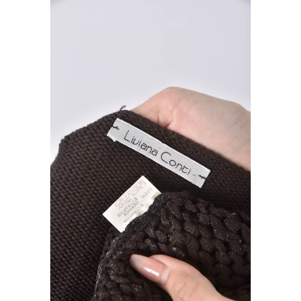 (L) liviana conti編織棕色罩衫二手衣, , large