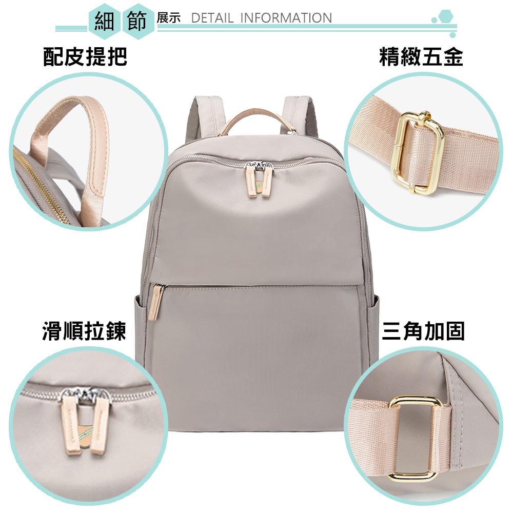 SPRING-尼龍後背包韓版時尚商務通勤後背包旅行後背包大款及中款-多色, , large