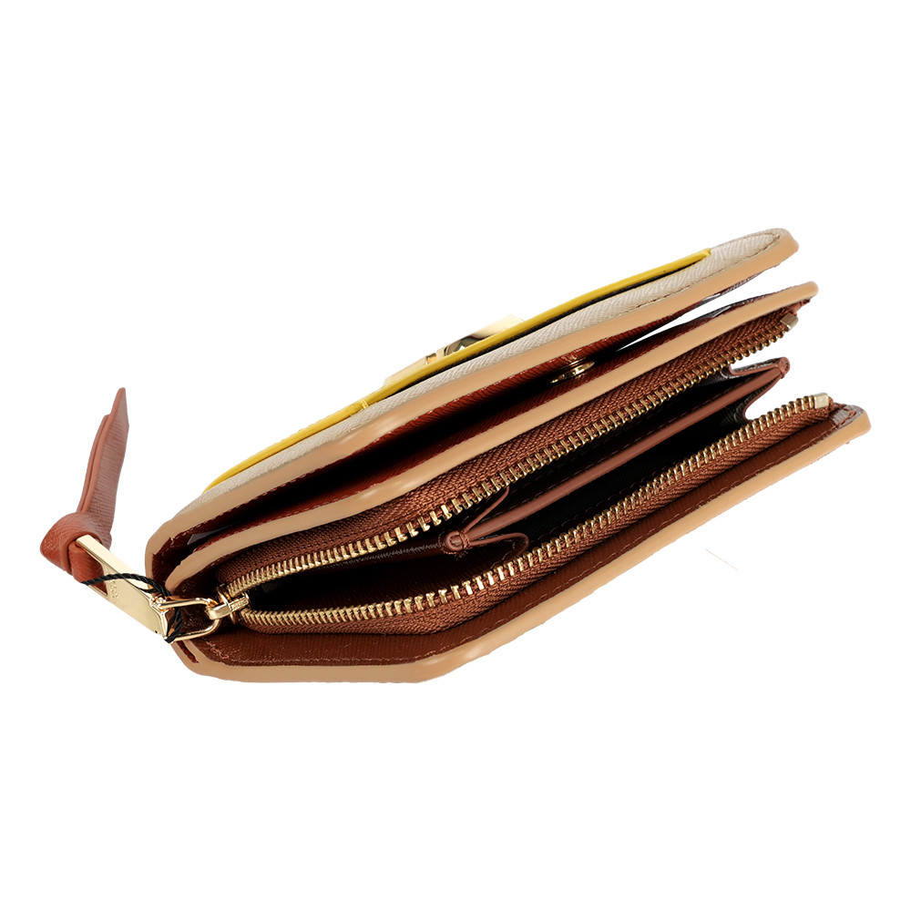 MARC  JACOBS The Snapshot 防刮皮革暗釦二折撞色短夾(亮黃色), , large