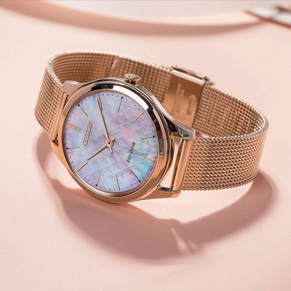 CITIZEN 星辰 亞洲限定 Hebe田馥甄廣告款 光動能時尚米蘭帶女錶-32mm EM0508-80Y, , large