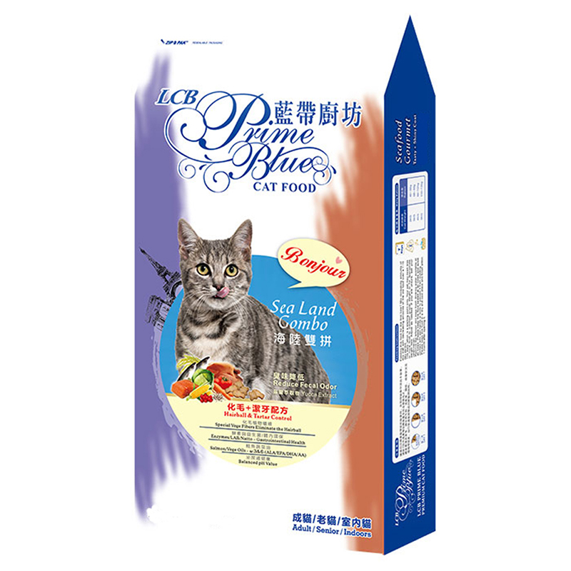 【LCB 藍帶廚坊】經典貓糧系列15磅（6.8kg）- 化毛海陸雙拼, , large