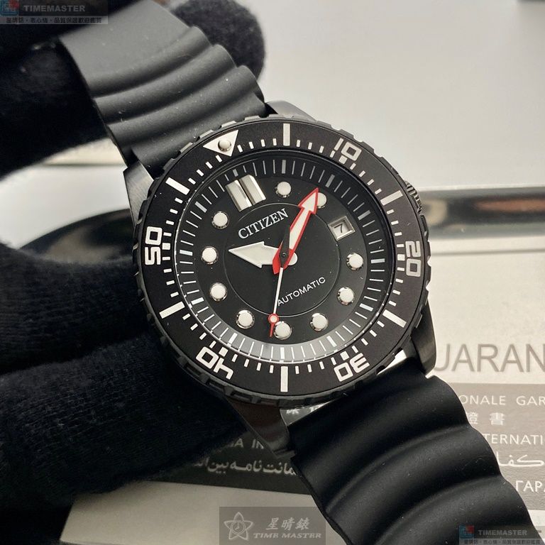 [星晴錶業]CITIZEN手錶,44mm,CI00013黑色錶面黑錶殼深黑色矽膠錶帶款, , large