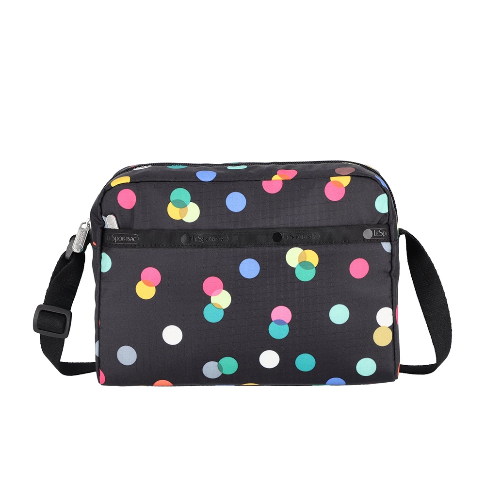 |快速出貨|Lesportsac Daniella Crossbody 輕便拉鍊斜背包/ 圓點漂浮氣球 黑色, , large