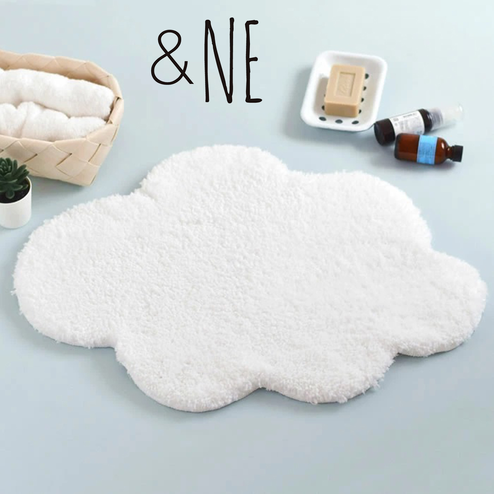【&NE】日本製吸水速乾防滑雲朵地墊(雲端般的柔軟觸感) 雲朵白, , large
