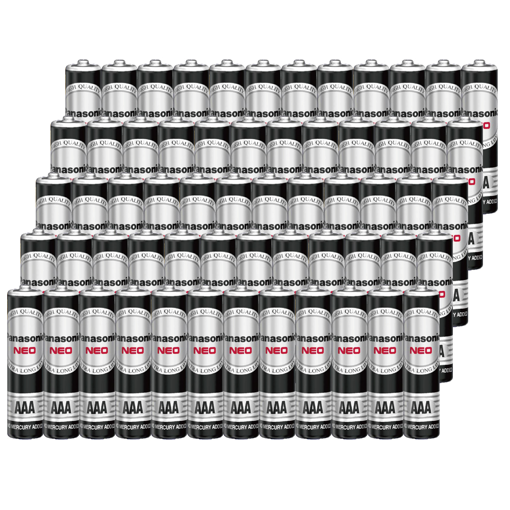 [寶旺旺] 國際牌Panasonic 碳鋅電池4號AAA電池60入盒裝(R03NNT/1.5V黑錳電池/乾電池/公司貨), , large
