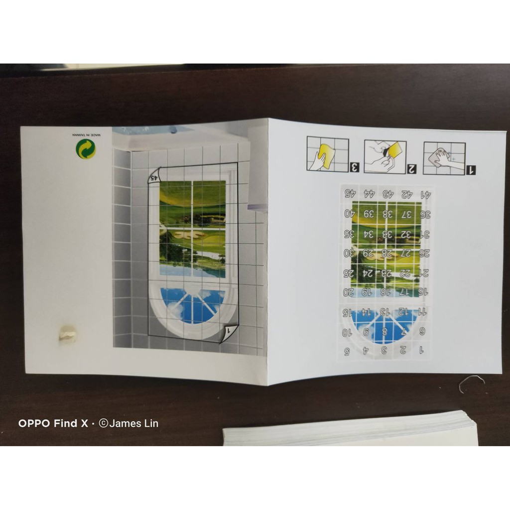 GS MALL 台灣製造 一組45入 磁磚裝飾拼圖貼紙 10X10公分 款式隨機出貨 磁磚貼 裝飾貼 拼圖紙 磁磚裝飾, , large