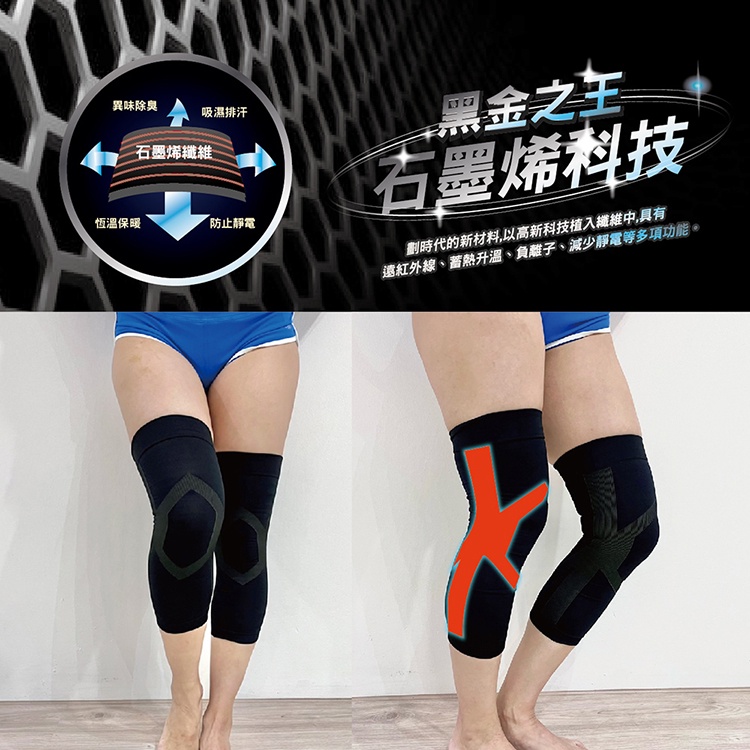 【AREXSPORT】石墨烯 壓縮短腿套 壓縮腿套 壓縮護膝 短護膝 登山護踝 登山護膝 銀髮護膝 運動護膝 台灣製, , large