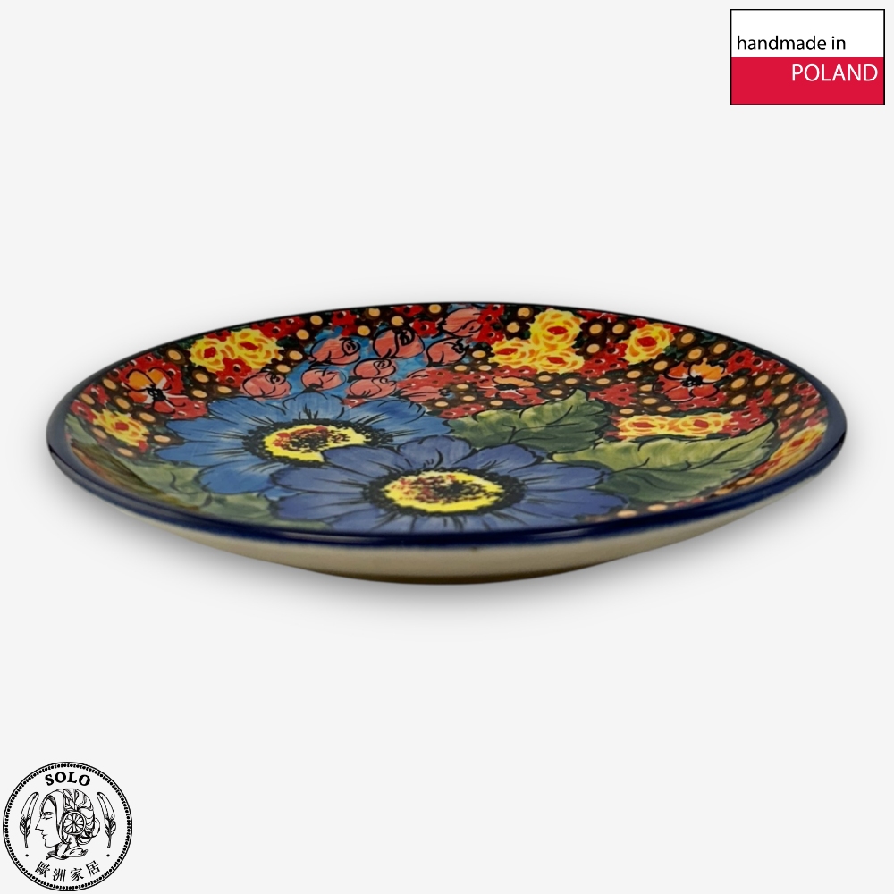 【SOLO Vintage】Cerraf Polish Pottery 19cm Round Plate Where Flowers Bloom Deeply Series Made in Poland, , large