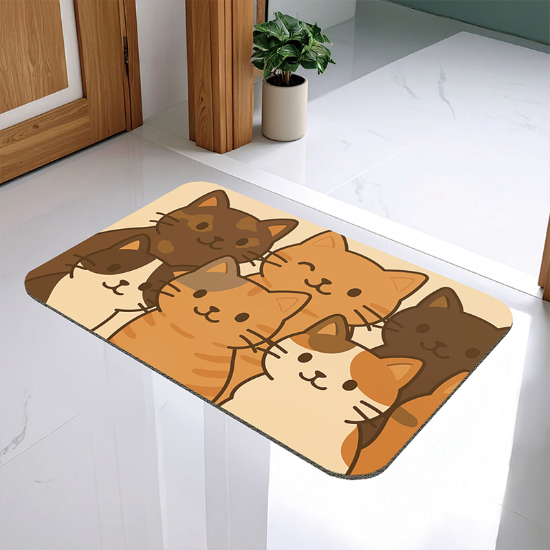 【Monster】 Soft Diatomaceous Earth Absorbent Mat – Nordic Animal Series (60x40cm) – Meow Squad, , large
