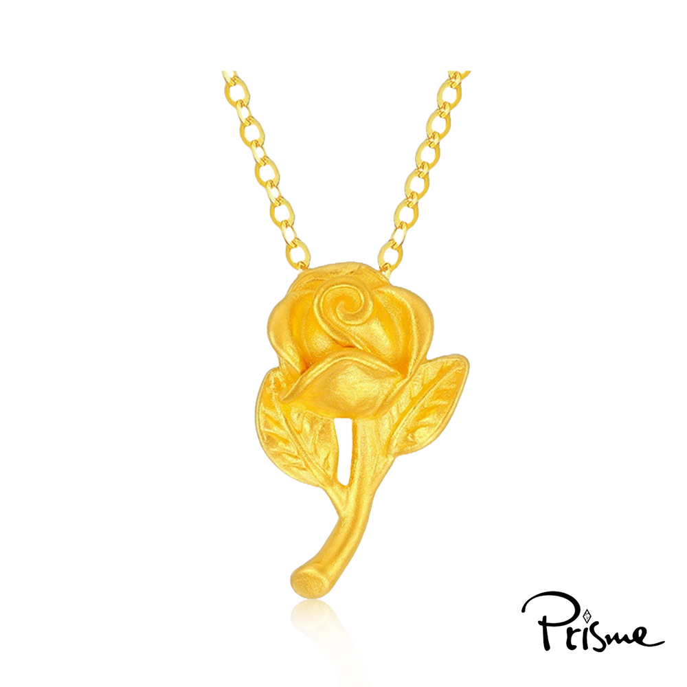 【Prisme Gold】黃金項鍊 單枝玫瑰 鍊墜項鍊 (金重：約0.02錢±0.01), , large