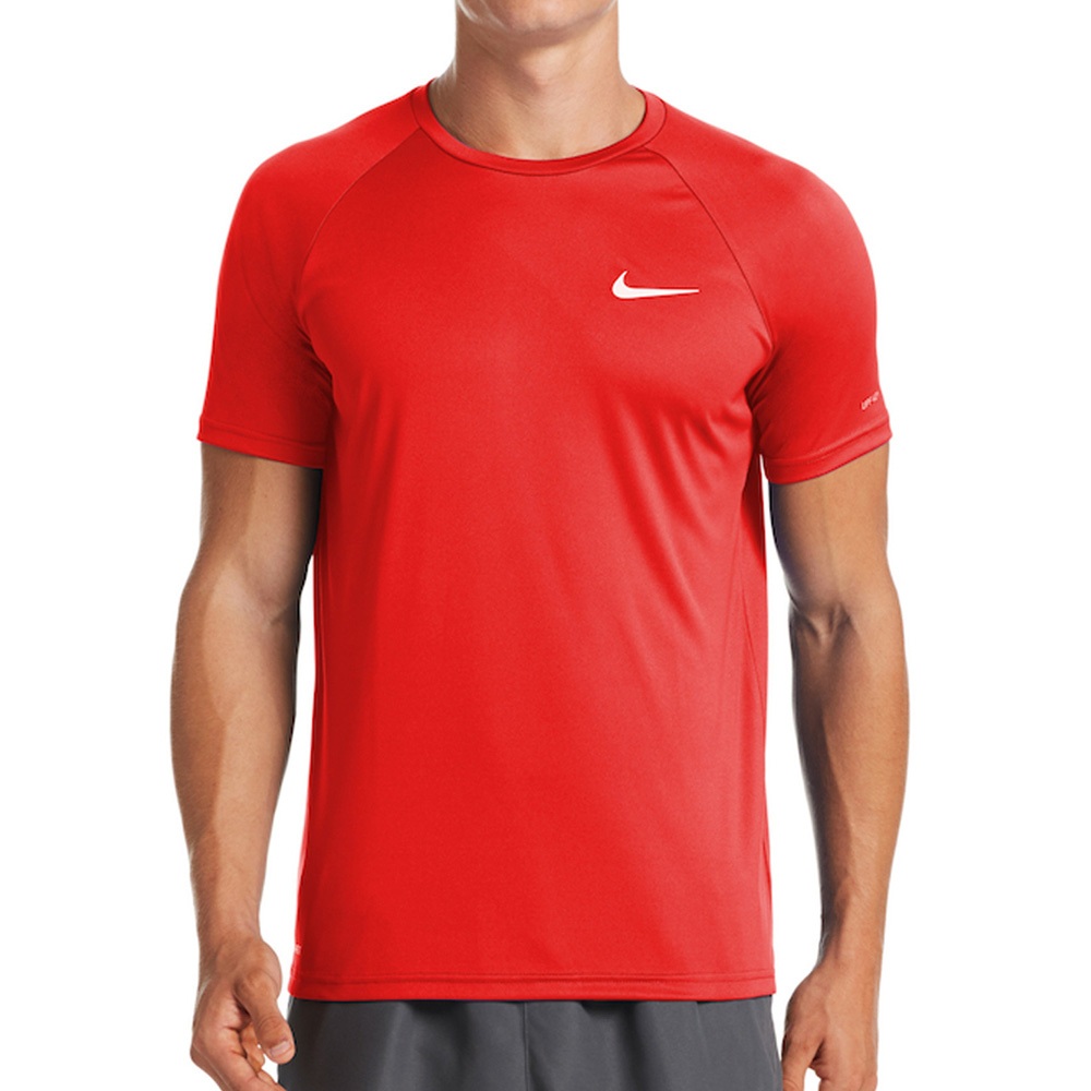 NIKE ESSENTIAL 成人男性短袖防曬衣 健身 訓練 跑步 戶外 運動 吸汗 乾爽 透氣 彈性 黑 灰 白 紅, , large