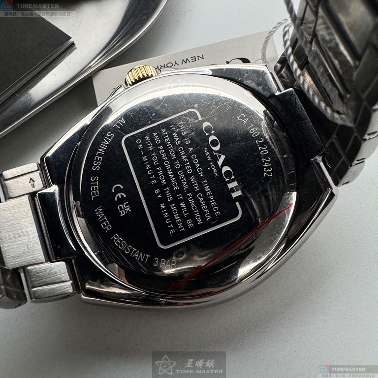 [星晴錶業]COACH手錶,44mm,CH00222寶藍色錶面金色錶殼金銀相間精鋼錶帶款, , large