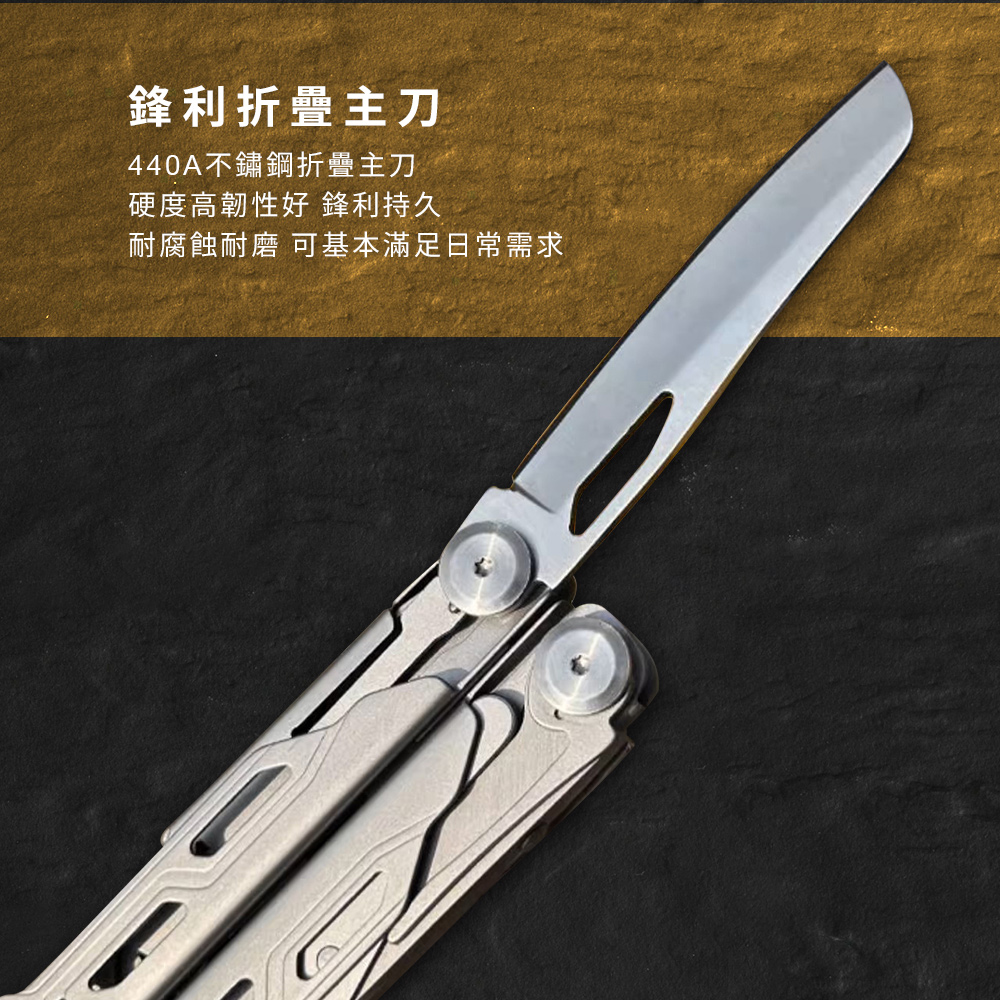 【金永利鋼刀】420不鏽鋼 16合一 多功能老虎鉗 摺疊瑞士刀 露營隨身工具組, , large
