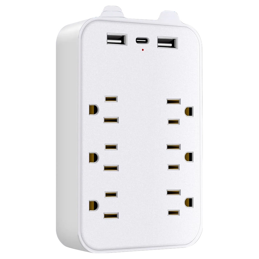 TRISTAR TS-USB165 3P 6-socket + 2USB+1Type-C small wall plug, , large