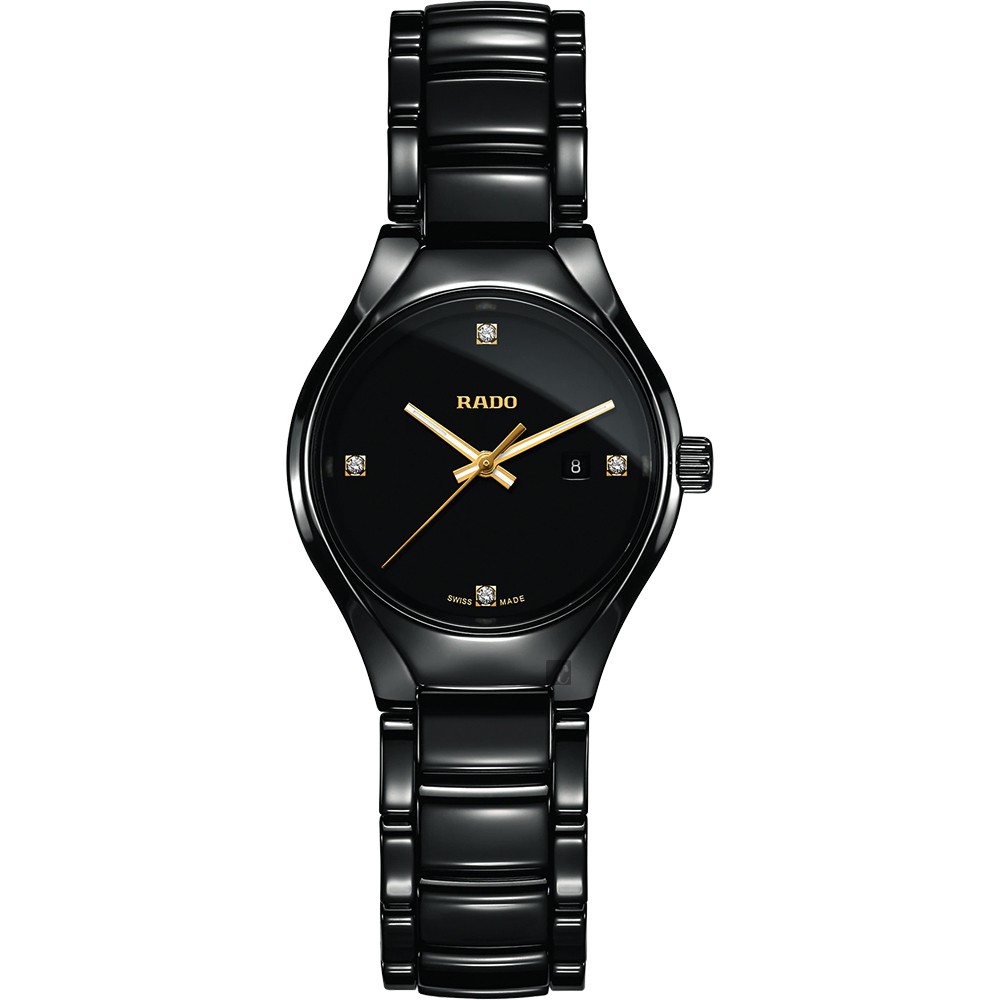 RADO 雷達 True 真系列 高科技陶瓷鑽石女錶-30mm R27059712, , large