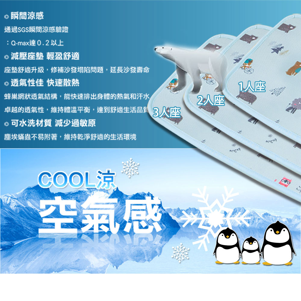 【格藍傢飾】AIRFit氧活力涼感空氣座墊-童話森林 坐墊 涼墊 透氣 省電 沙發 辦公室 坐墊 可水洗, , large