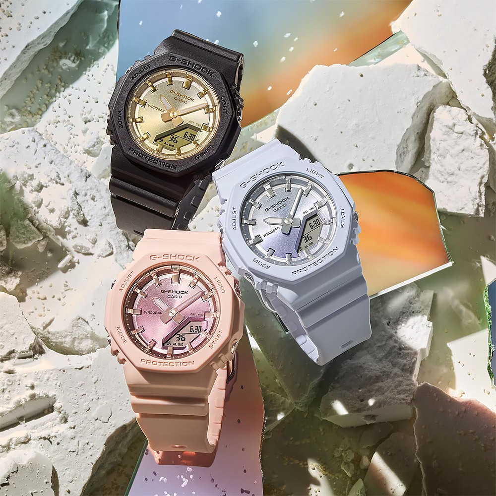 CASIO 卡西歐 G-SHOCK 日落時刻 漸層環保雙顯手錶-藍 GMA-P2100SG-2A, , large