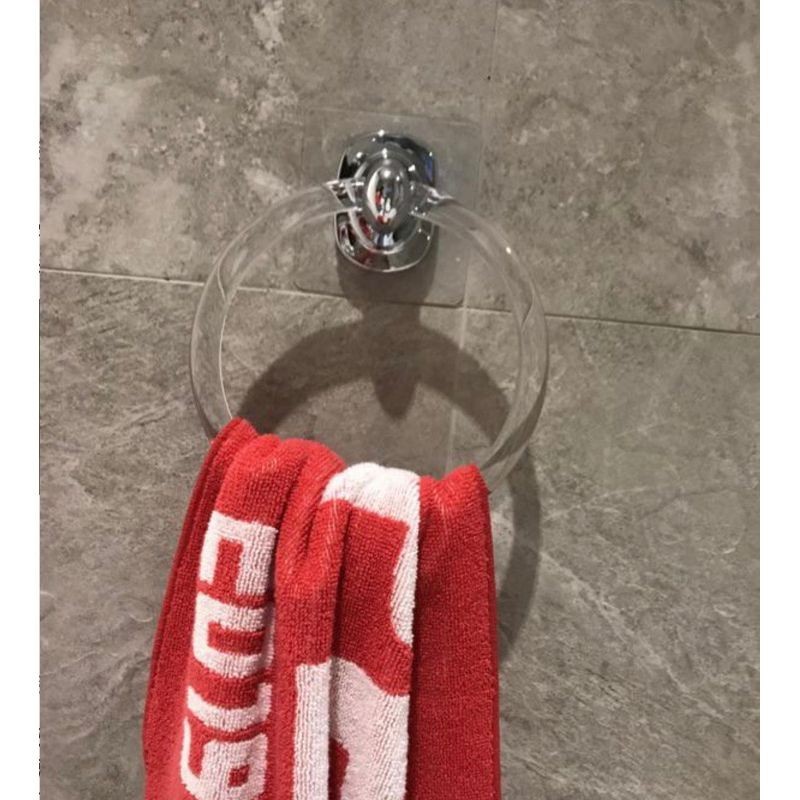 [熊好貼國際]浴巾環 毛巾架 凹凸紋路牆面可貼浴巾架 手巾 壁掛 擦手 方巾  手帕無痕掛勾 舒適家舒適你的家掛鈎, , large