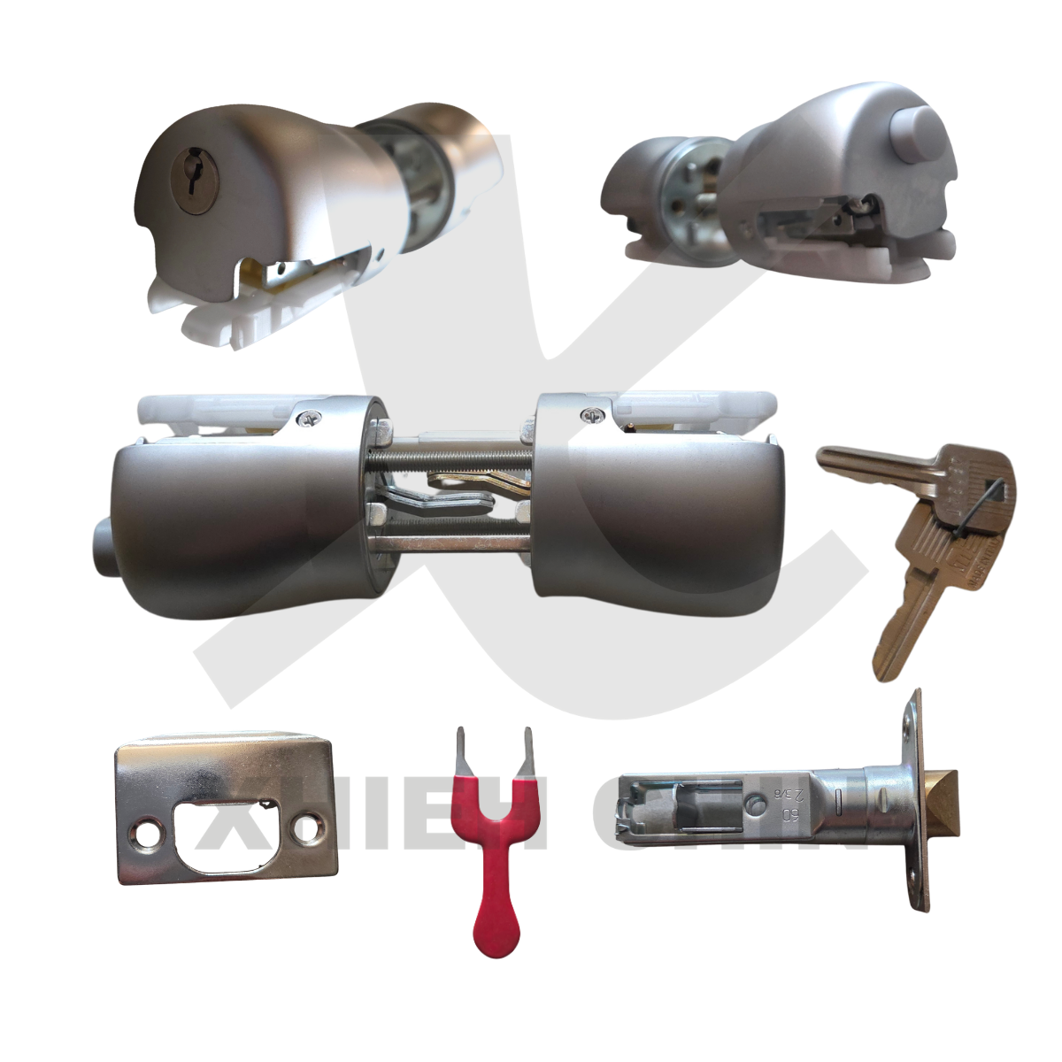 【協進五金】義大利MERONI COMBINA木門鎖組 霧銀, , large