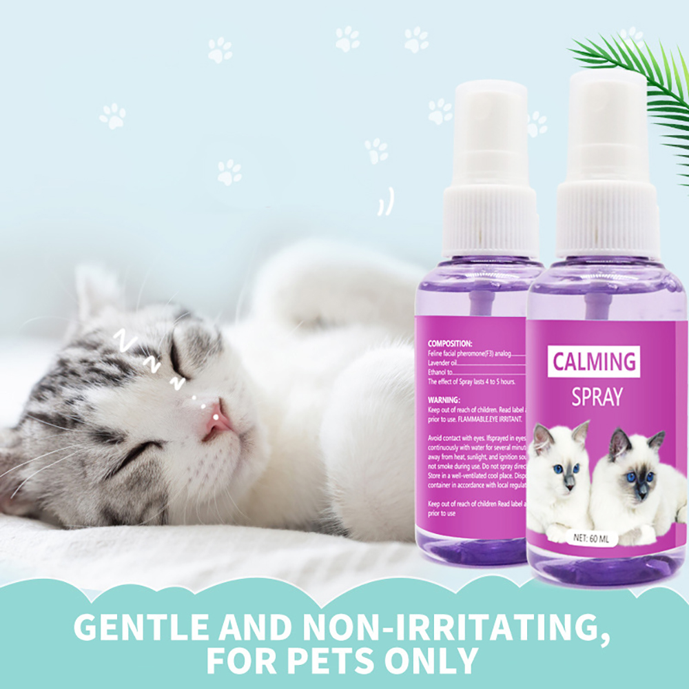 Natural Plant Extract Cat Calming Spray &ndash; Relieve Stress &ndash; Non-Toxic and Safe &ndash; Essential for Travel and Outdoors &ndash; Gentle Formula with Pheromones &ndash; Promotes Relaxation, , large