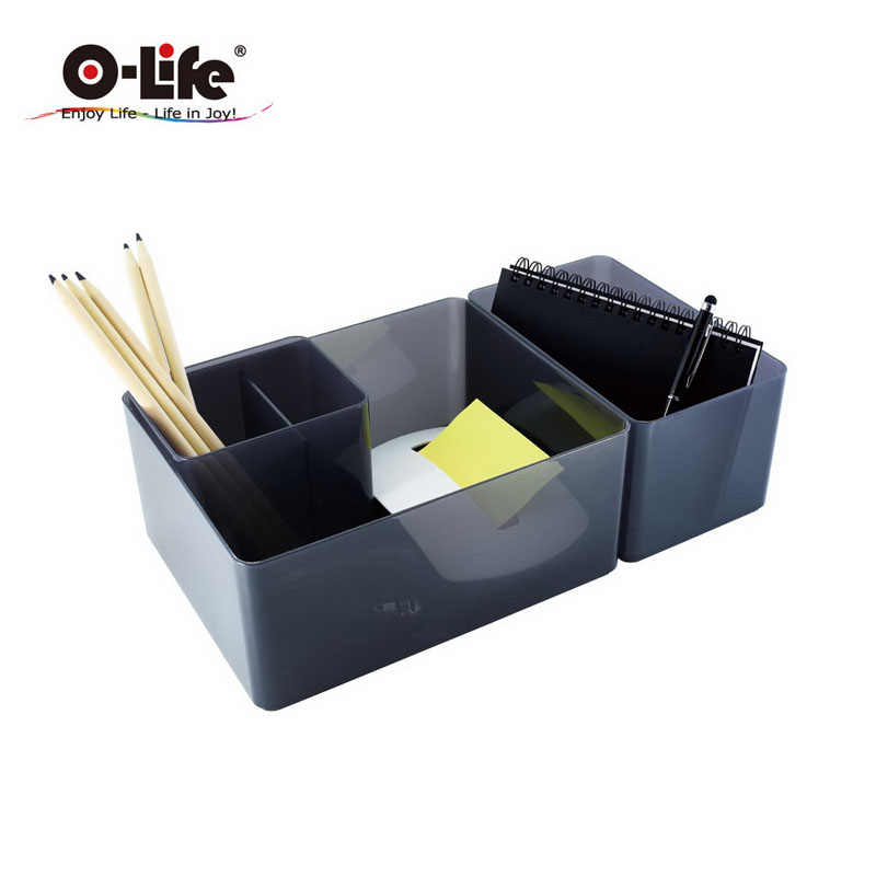 【O-Life】B-012 stacking storage box-black 3-piece set, , large