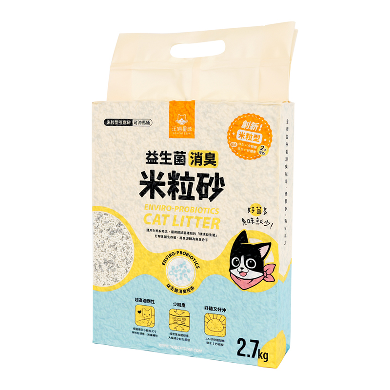 【汪喵星球】益生菌消臭豆腐砂（米粒型）7L-6入組