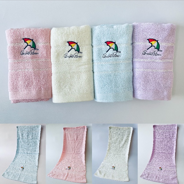 [Kaimei Cotton Industry] 5 in the group, random and excellent, MIT made in Taiwan, 28 taels of thick umbrella brand, embroidered small LOGO adult towel/towel, pink 4 colors