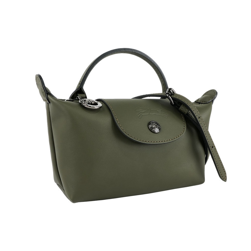LONGCHAMP Le Pliage Xtra XS 小牛皮迷你二用包(冷杉綠色), , large