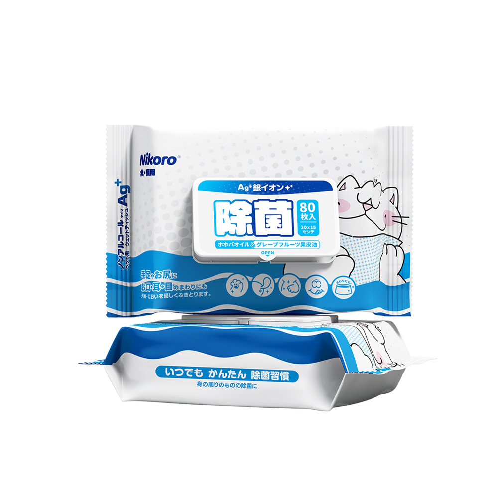 【Nikoro】Anti-Bacteria Pet Wet Wipes | AG+ Silver Ions, , large