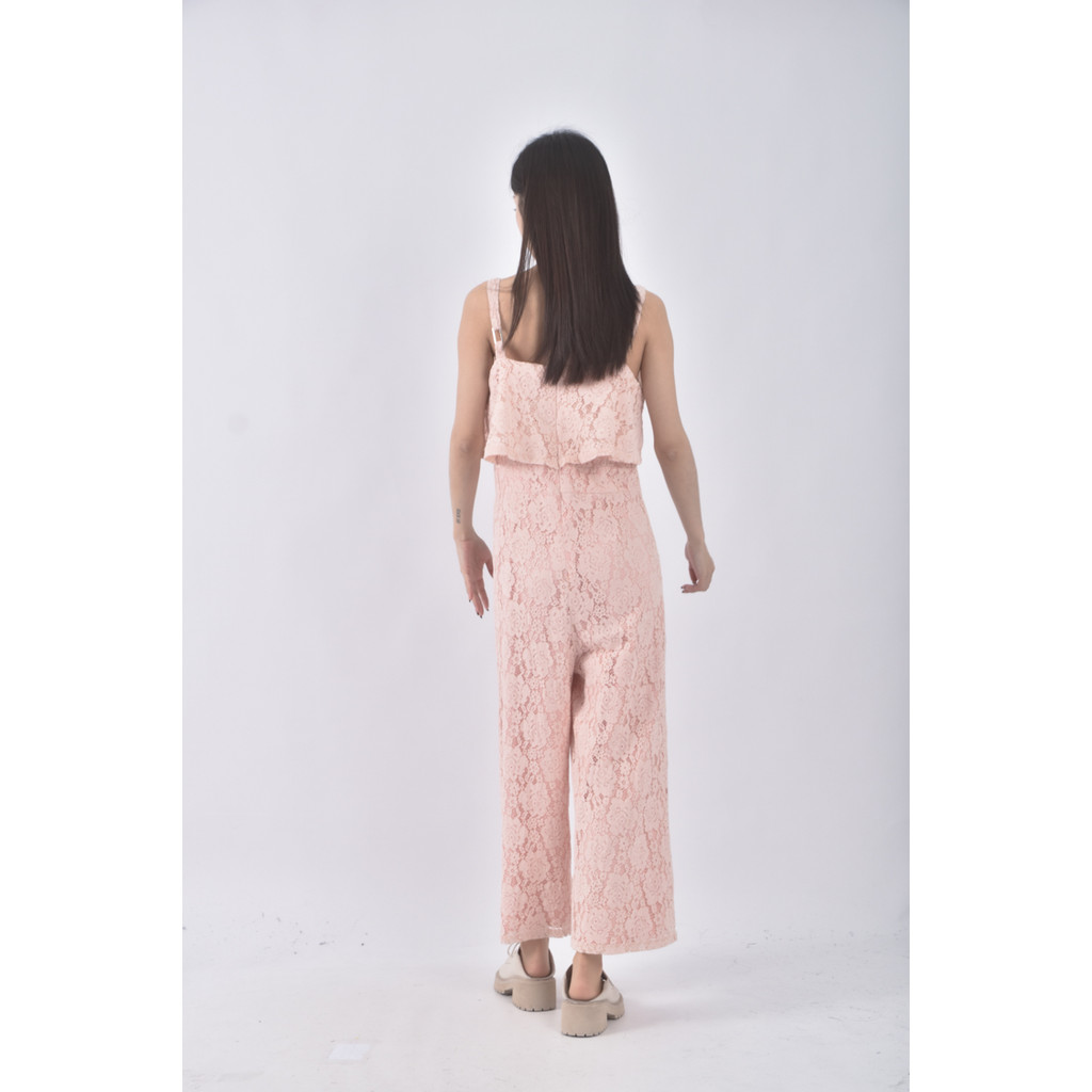 (XL) yoco高腰質感粉色連身裝二手衣, , large