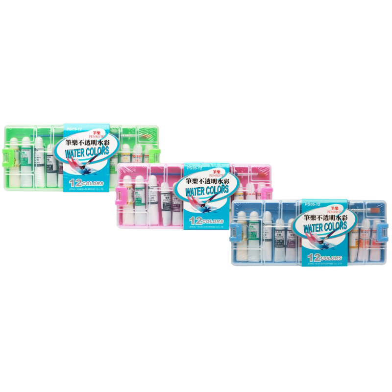 12-Color Opaque Watercolors &ndash; Blue Case, , large