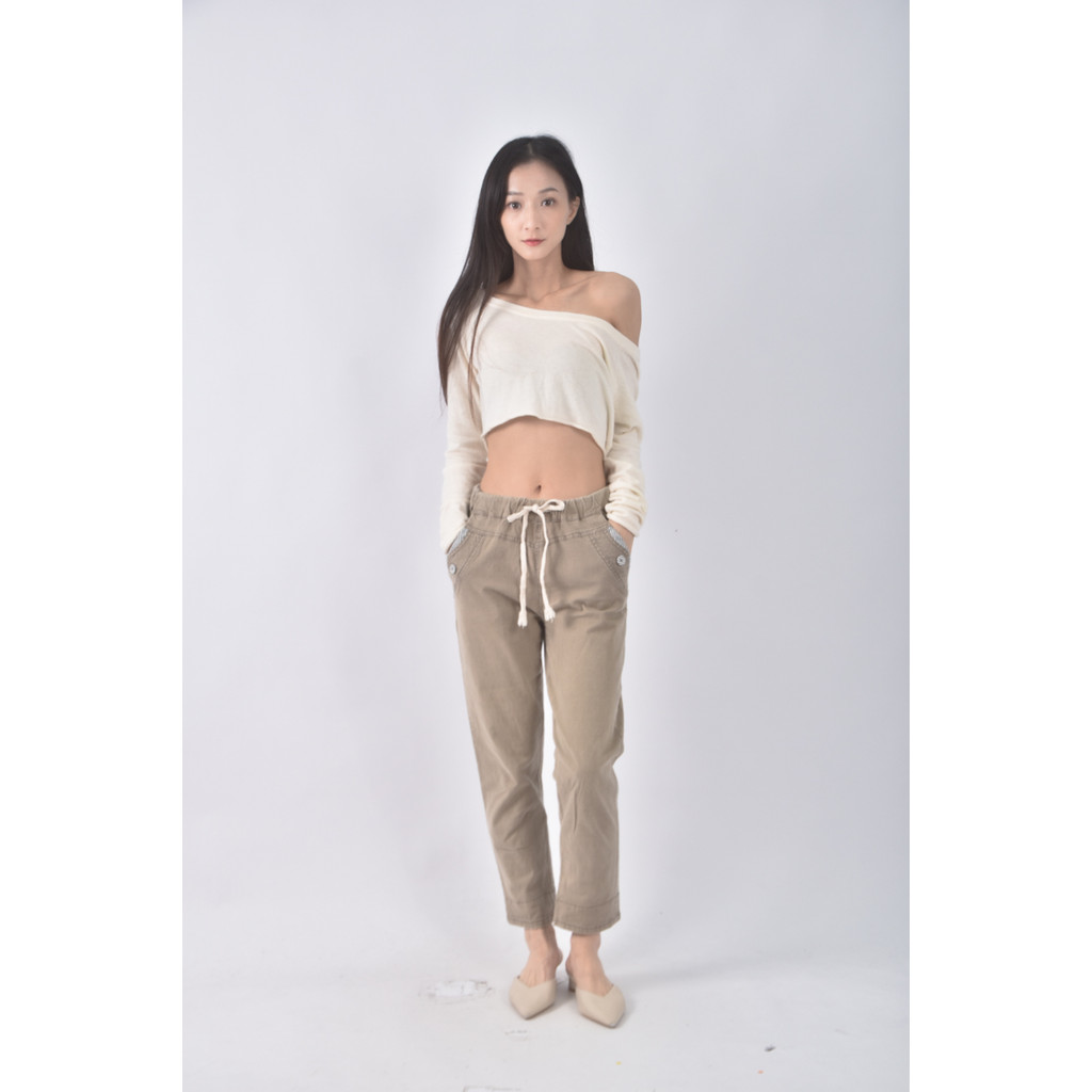 (2XL) 綁帶棕色長褲二手衣, , large