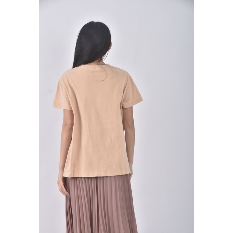 (L) net棉質純棉棕色短袖上衣二手衣, , large